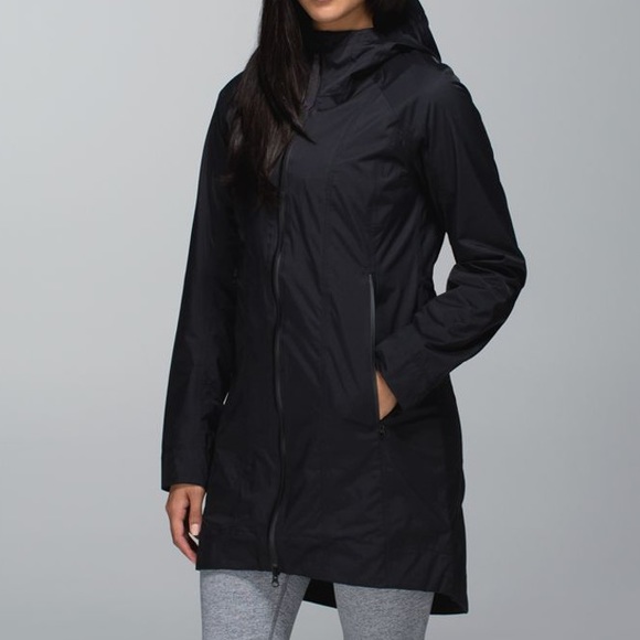 Lululemon Right as Rain Sweat Life Jacket Coat Windbreaker Long Nylon Black - Picture 6 of 6